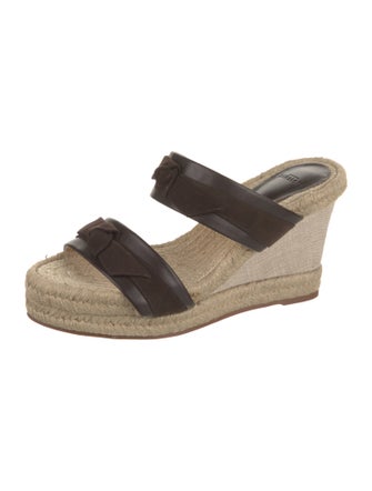 Alexandre Birman Leather Bow Accents Espadrilles