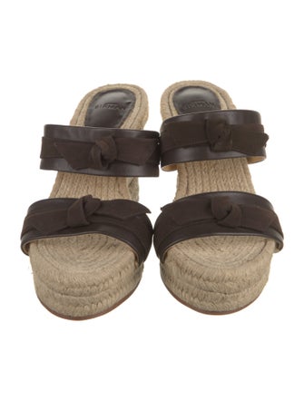 Alexandre Birman Leather Bow Accents Espadrilles