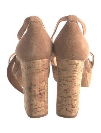 Alexandre Birman Suede Bow Accents T-Strap Sandals