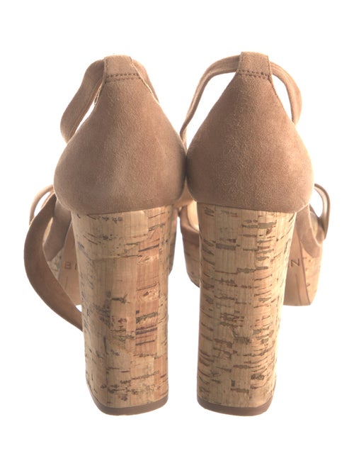 Alexandre Birman Suede Bow Accents T-Strap Sandals