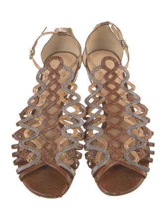 Alexandre Birman Snakeskin Gladiator Sandals