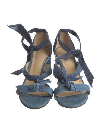 Alexandre Birman Denim Animal Print Sandals