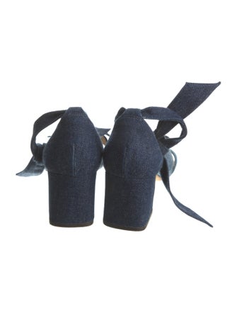 Alexandre Birman Denim Animal Print Sandals