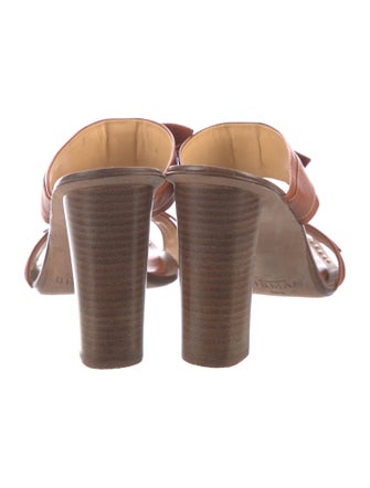 Alexandre Birman Leather Bow Accents Slides