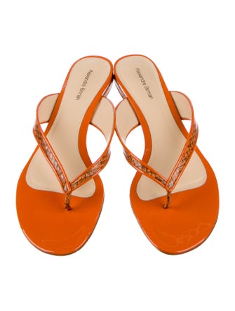 Alexandre Birman Leather Animal Print Slides