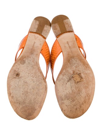 Alexandre Birman Leather Animal Print Slides