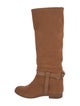 Alexandre Birman Suede Leather Trim Embellishment Riding Boots