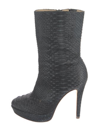Alexandre Birman Python Animal Print Sock Boots