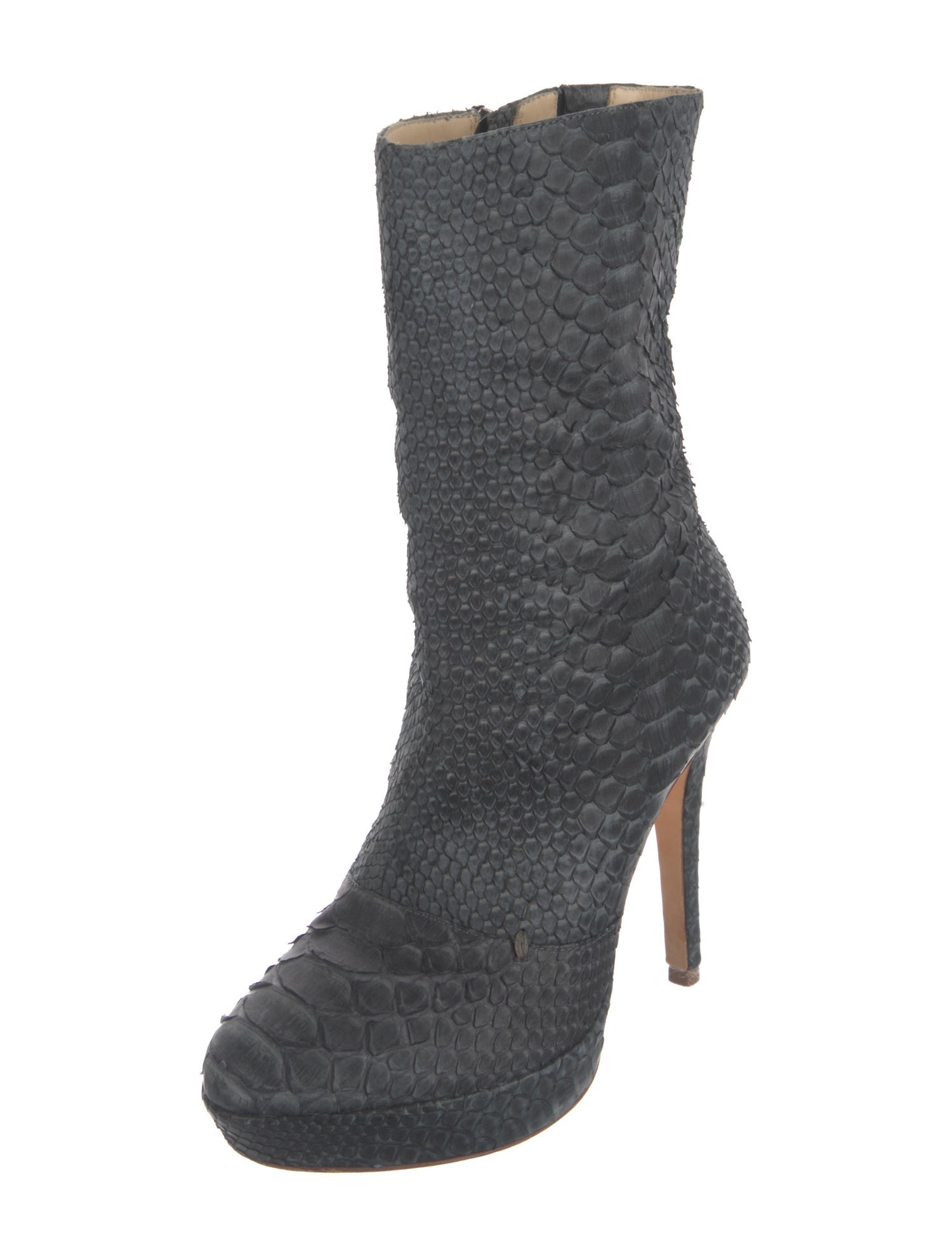 Alexandre Birman Python Animal Print Sock Boots