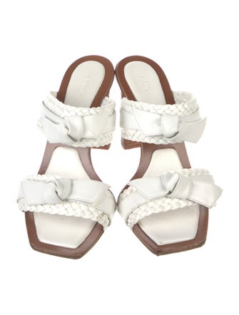 Alexandre Birman Leather Braided Accents Slides