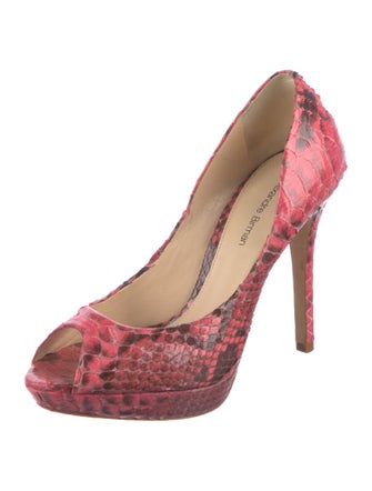 Alexandre Birman Snakeskin Animal Print Slingback Sandals