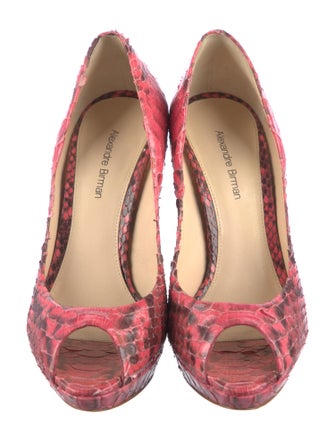 Alexandre Birman Snakeskin Animal Print Slingback Sandals