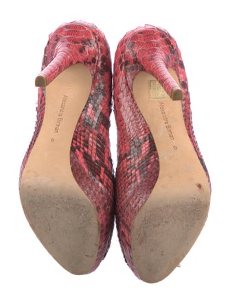 Alexandre Birman Snakeskin Animal Print Slingback Sandals