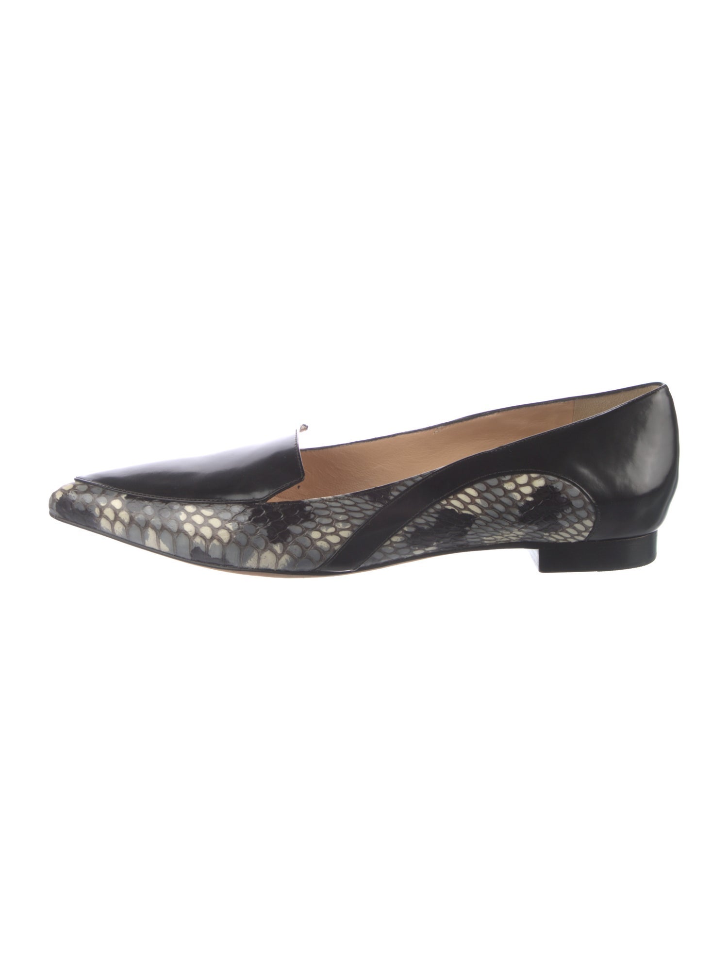 Alexandre Birman Snakeskin Animal Print Loafers
