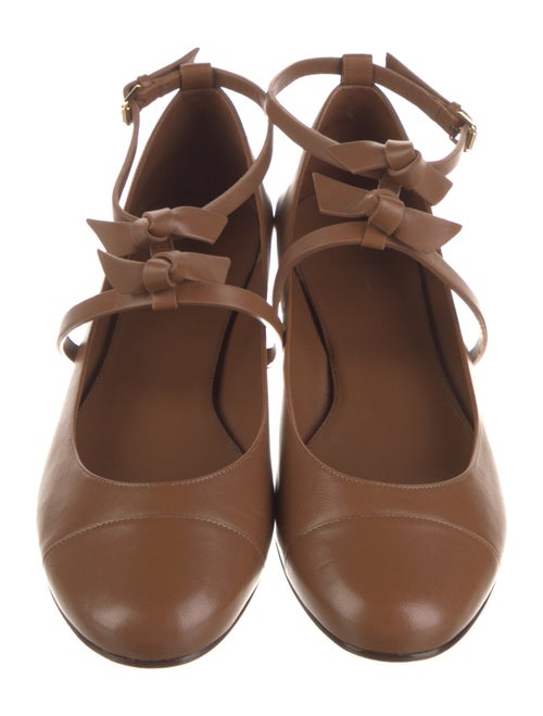 Alexandre Birman Leather Bow Accents Flats