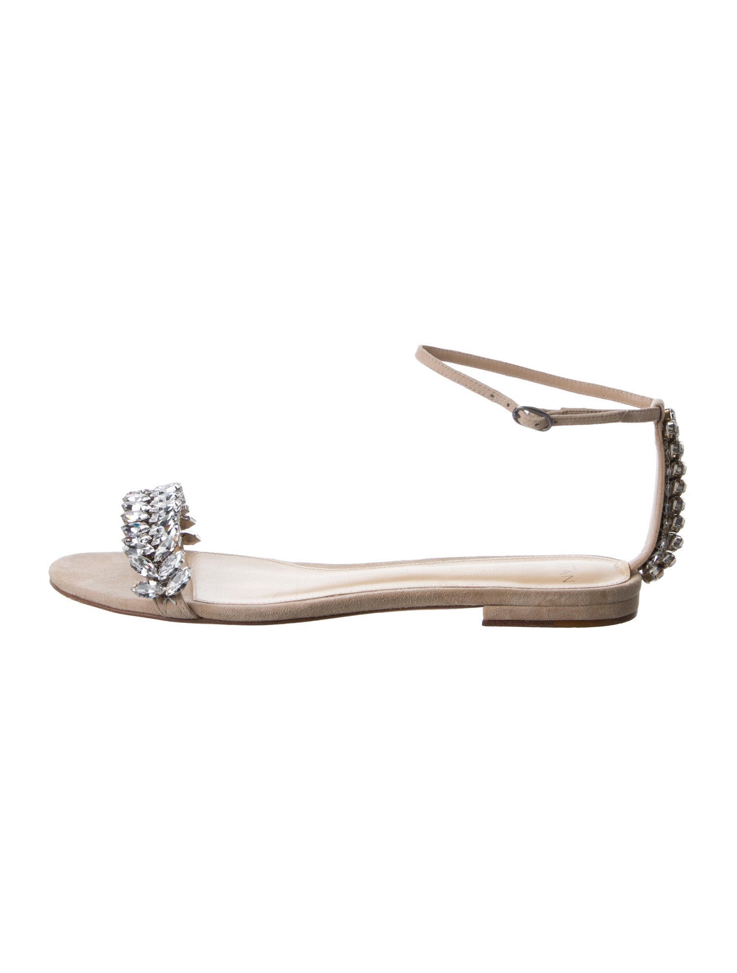 Alexandre Birman Suede Crystal Embellishments Espadrilles