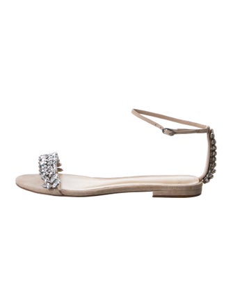 Alexandre Birman Suede Crystal Embellishments Espadrilles