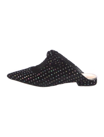 Alexandre Birman Velvet Bow Accents Mules