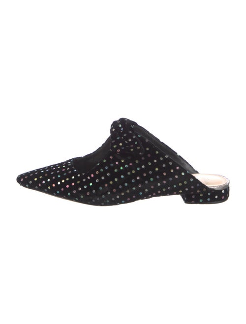 Alexandre Birman Velvet Bow Accents Mules