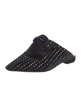 Alexandre Birman Velvet Bow Accents Mules