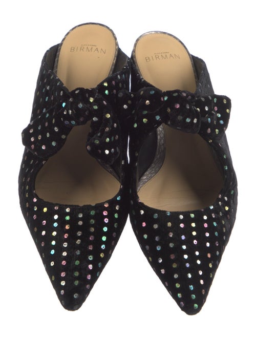 Alexandre Birman Velvet Bow Accents Mules