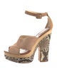 Alexandre Birman Suede Animal Print Sandals