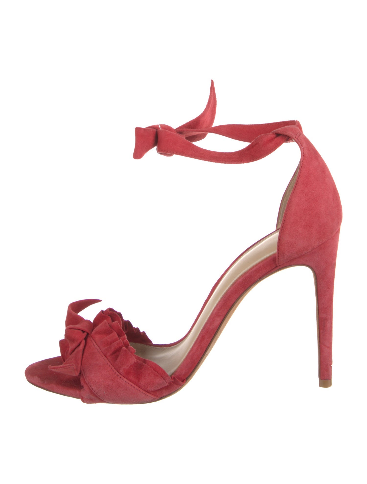 Alexandre Birman Suede Ruffle Embellishment Sandals
