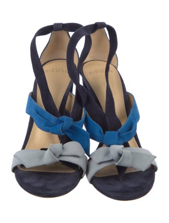 Alexandre Birman Suede Tweed Pattern Sandals