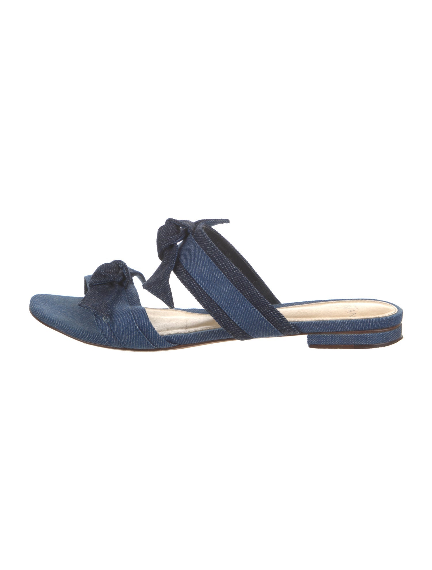 Alexandre Birman Denim Colorblock Pattern Slides
