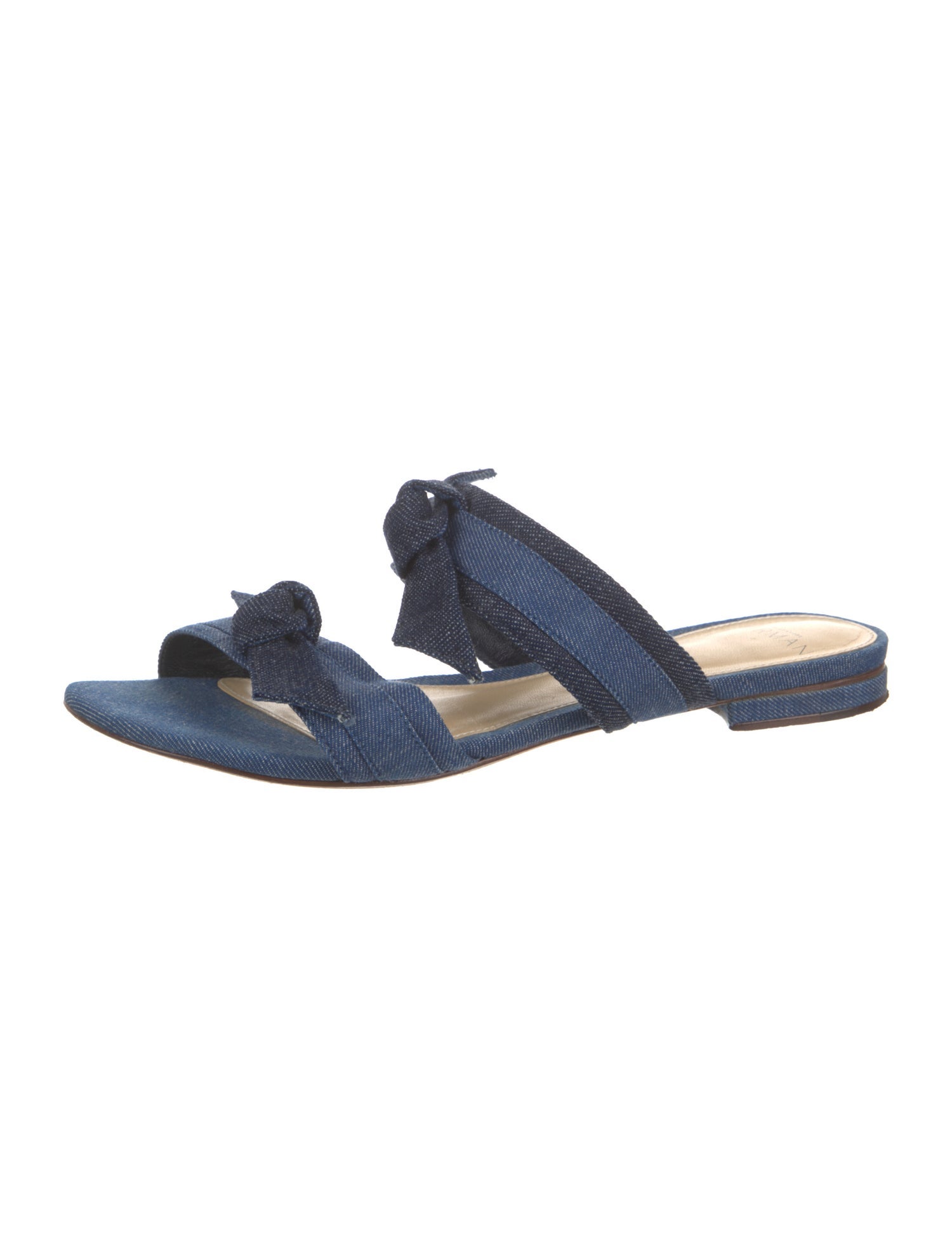 Alexandre Birman Denim Colorblock Pattern Slides