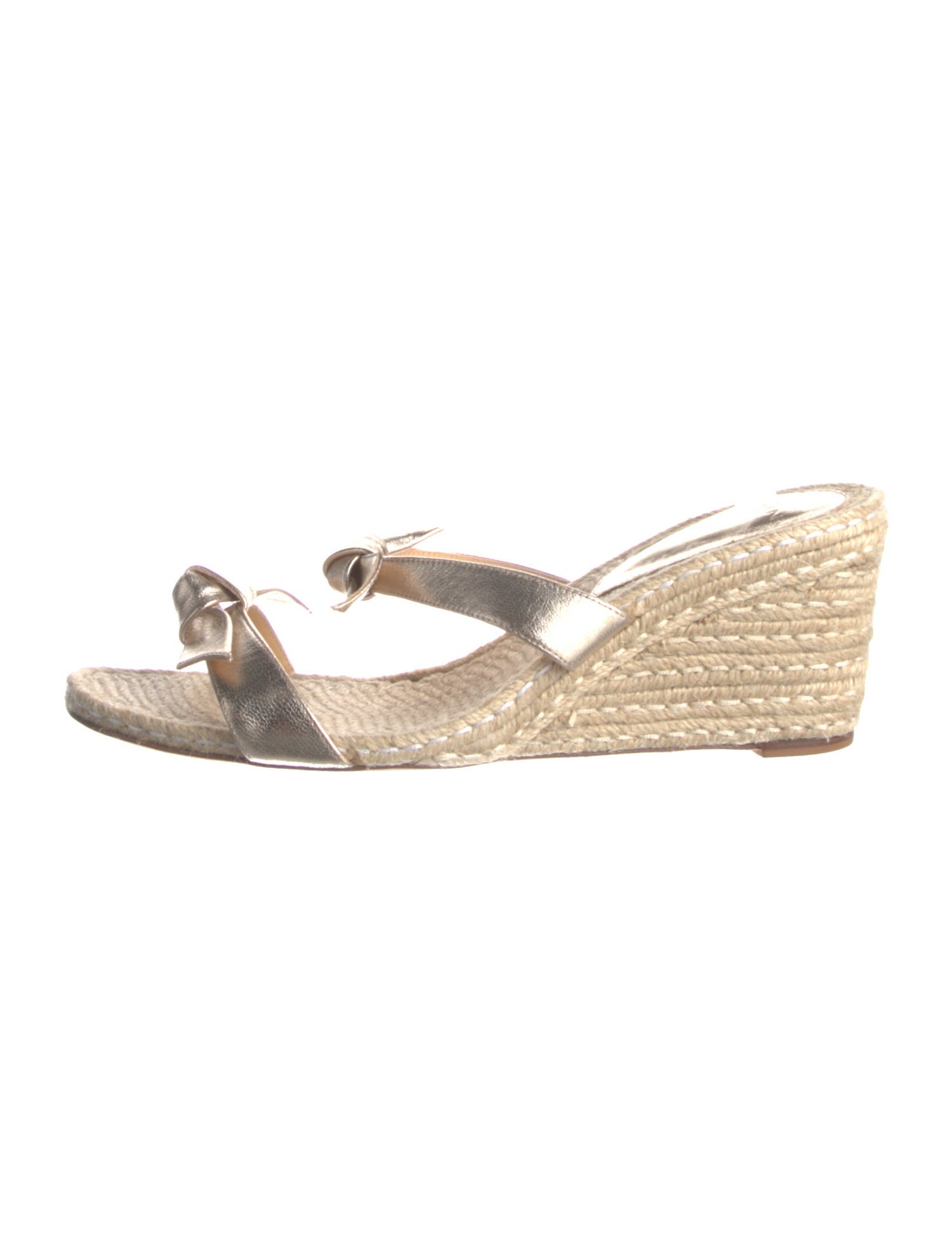 Alexandre Birman Leather Bow Accents Espadrilles