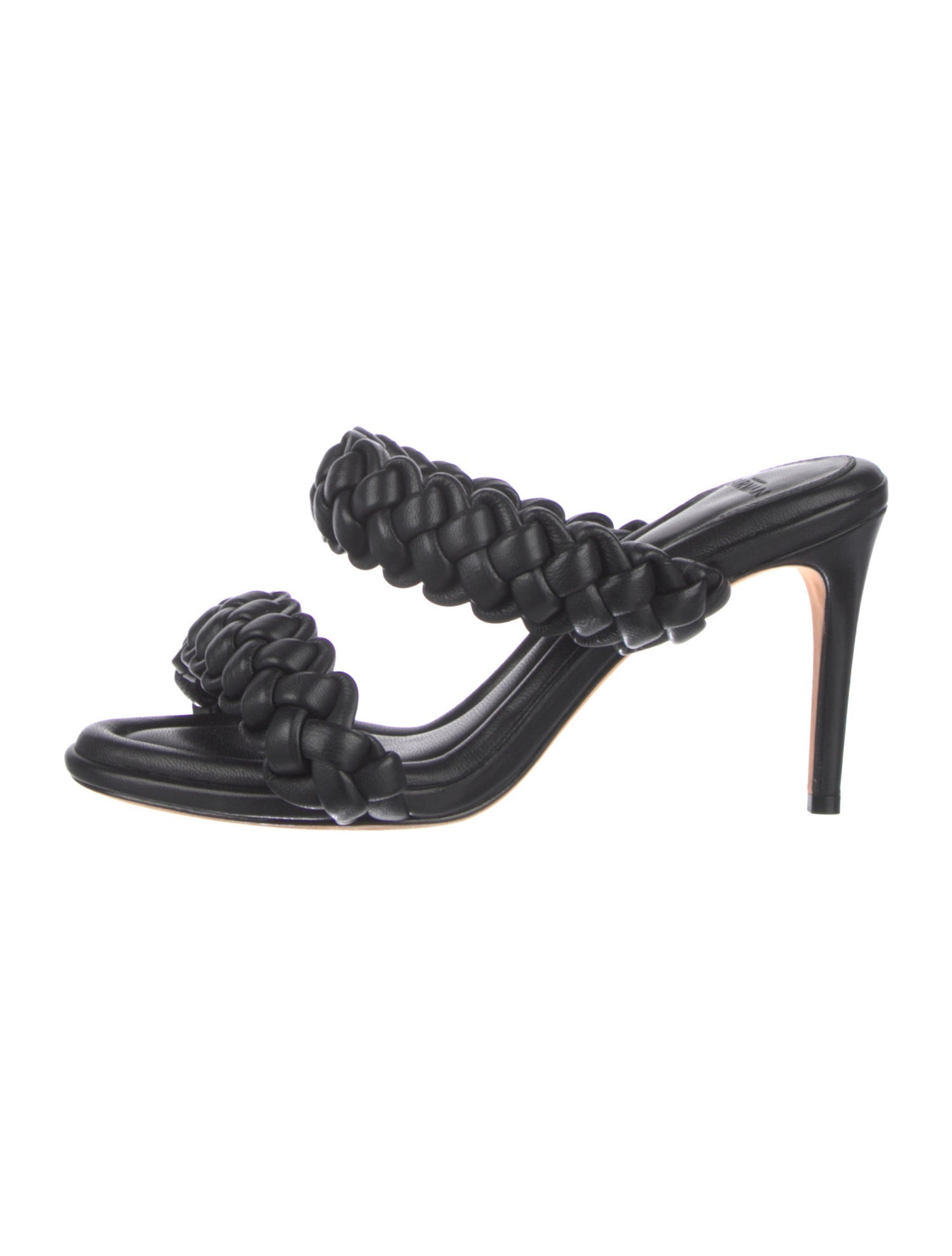 Alexandre Birman Leather Braided Accents Slides