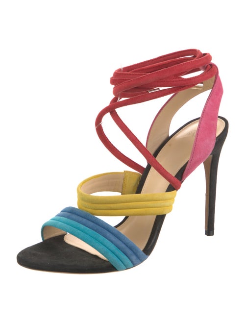 Alexandre Birman Suede Colorblock Pattern Sandals