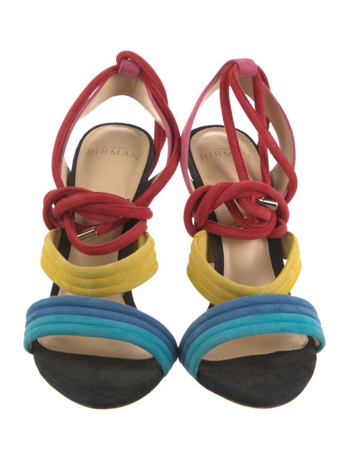 Alexandre Birman Suede Colorblock Pattern Sandals