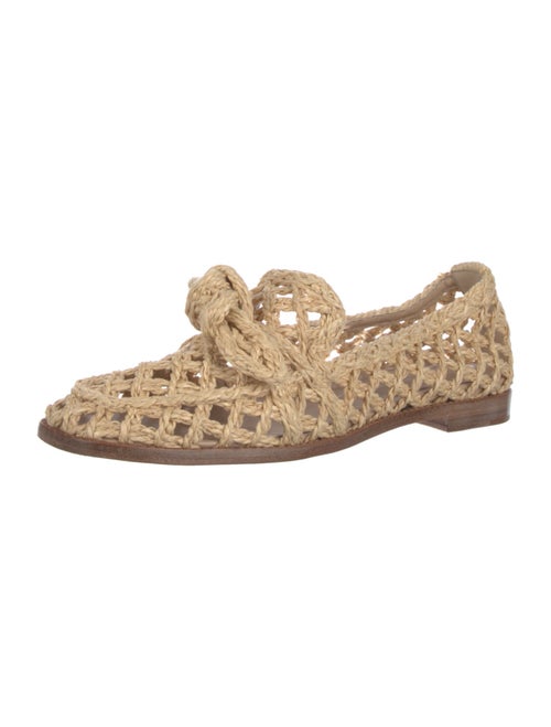 Alexandre Birman Jute Bow Accents Loafers