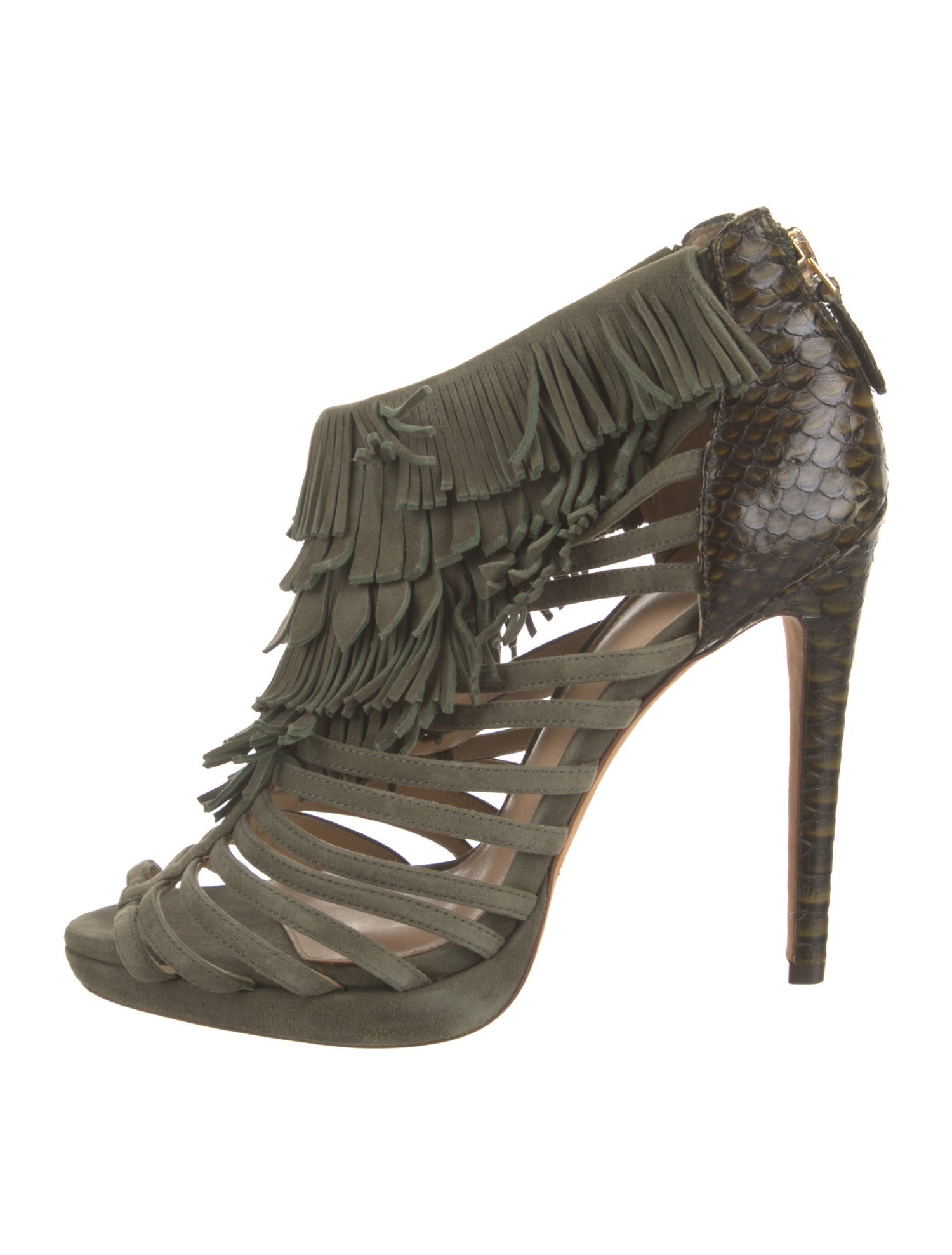 Alexandre Birman Suede Animal Print Pumps