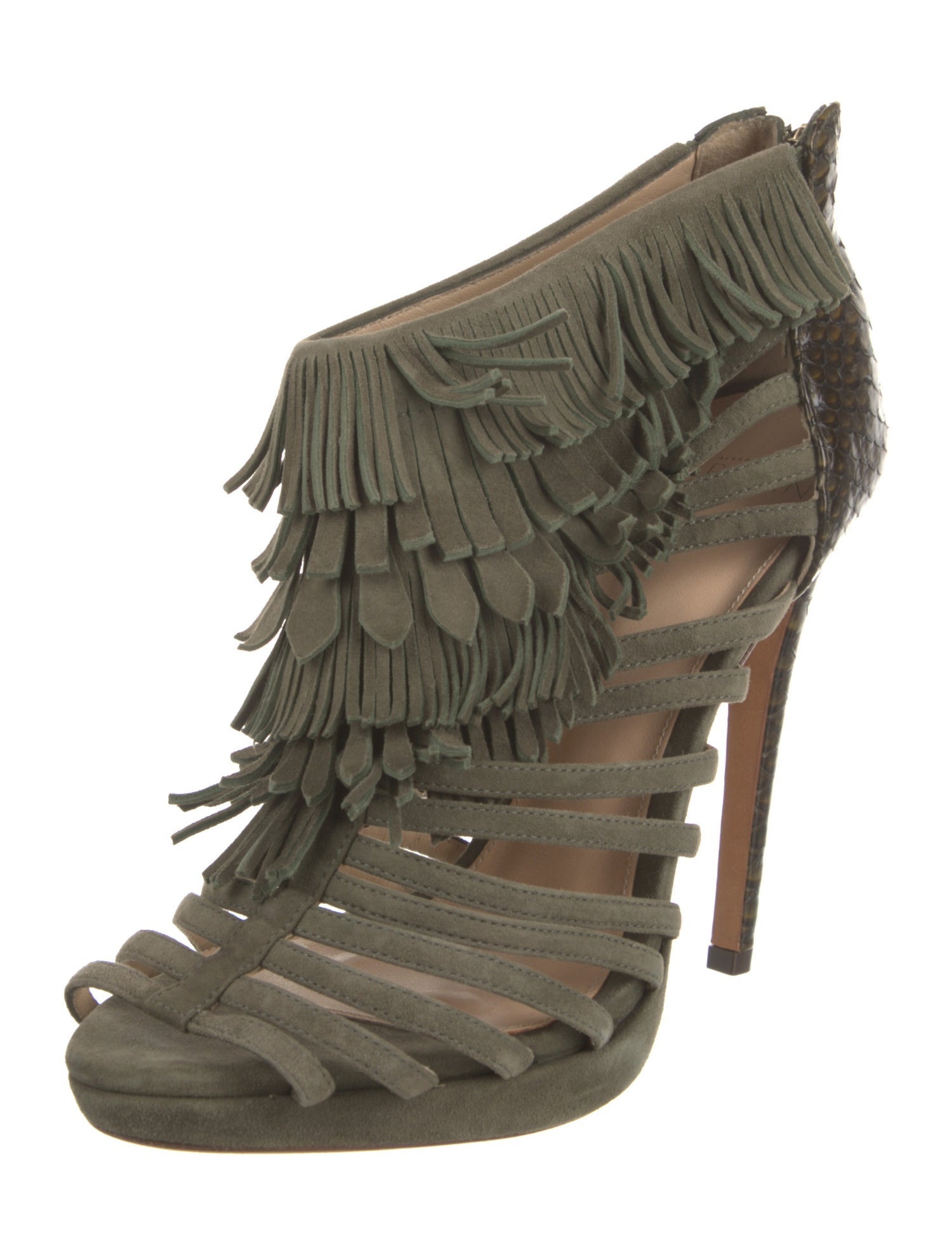 Alexandre Birman Suede Animal Print Pumps