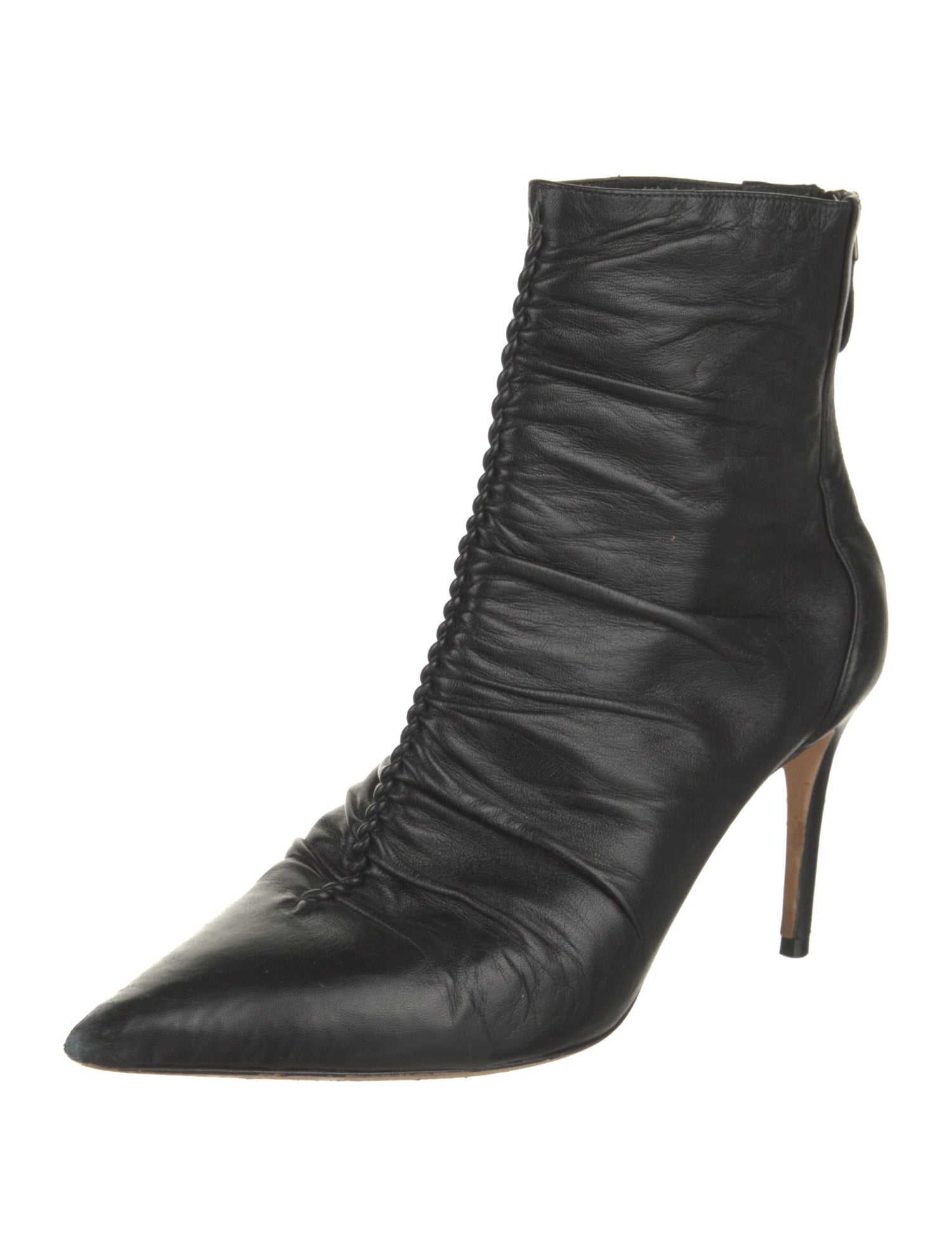 Alexandre Birman Leather Pleated Accents Boots
