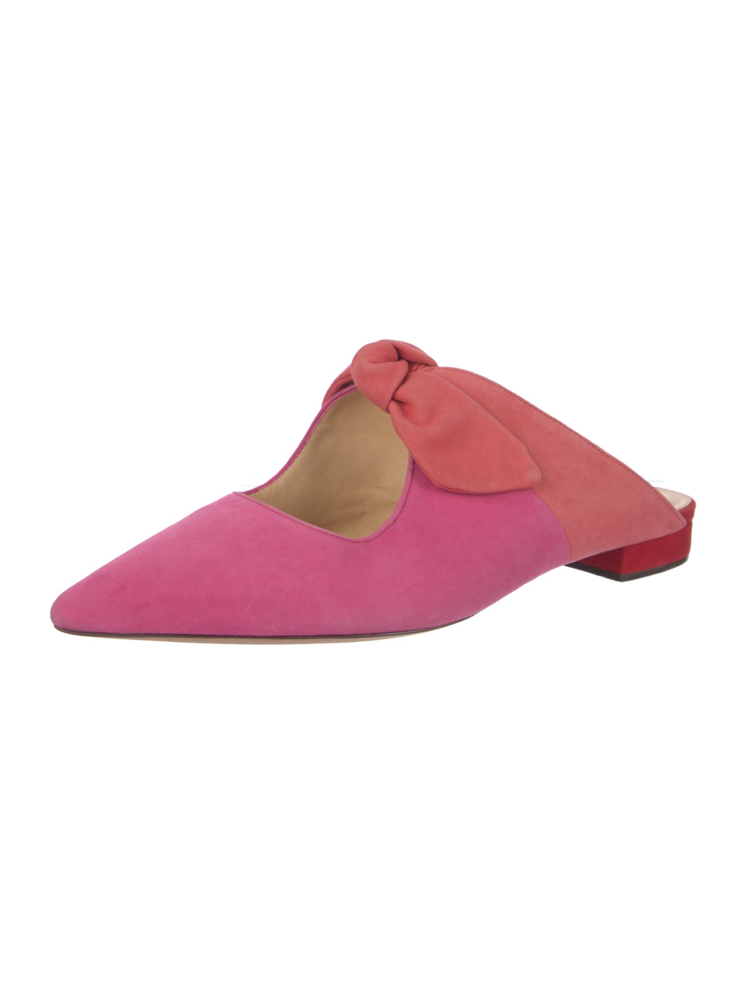 Alexandre Birman Suede Bow Accents Mules