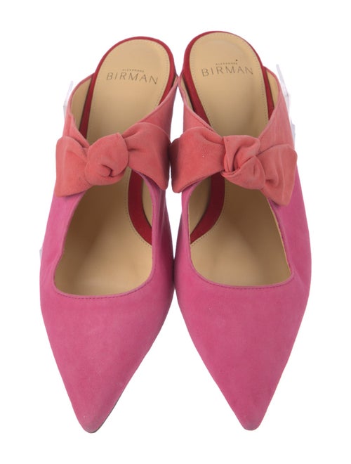Alexandre Birman Suede Bow Accents Mules