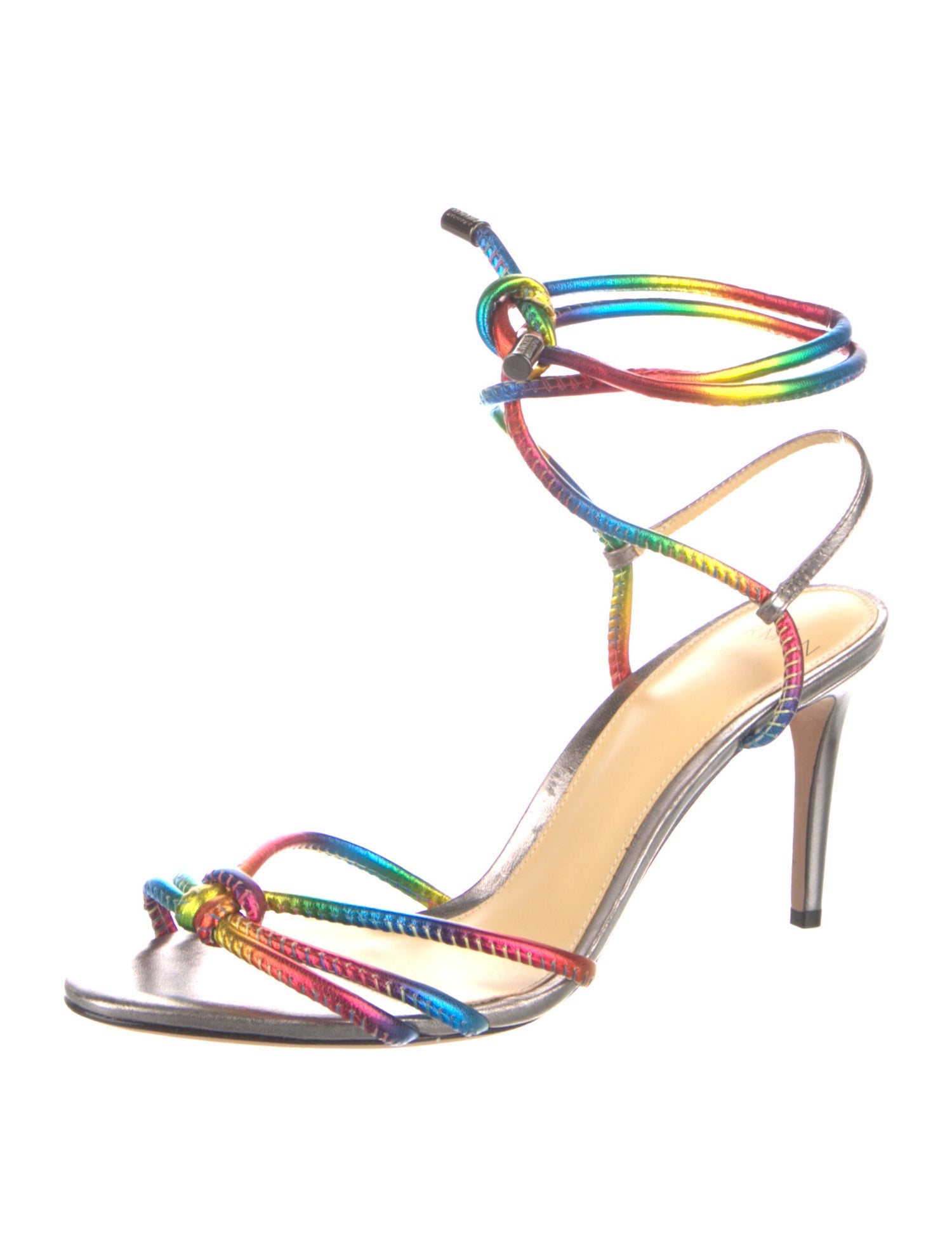 Alexandre Birman Leather Colorblock Pattern Sandals