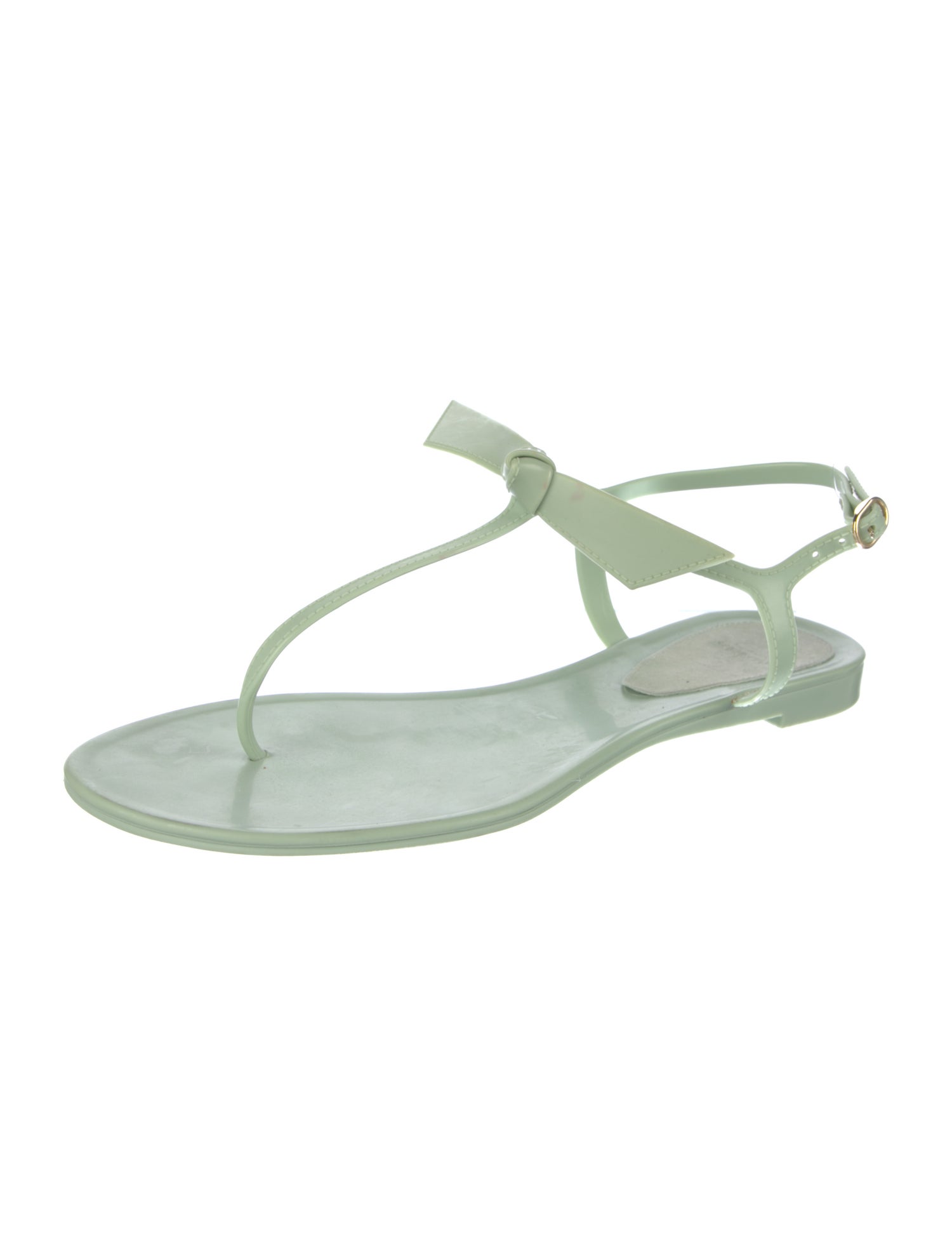 Alexandre Birman Rubber Bow Accents T-Strap Sandals