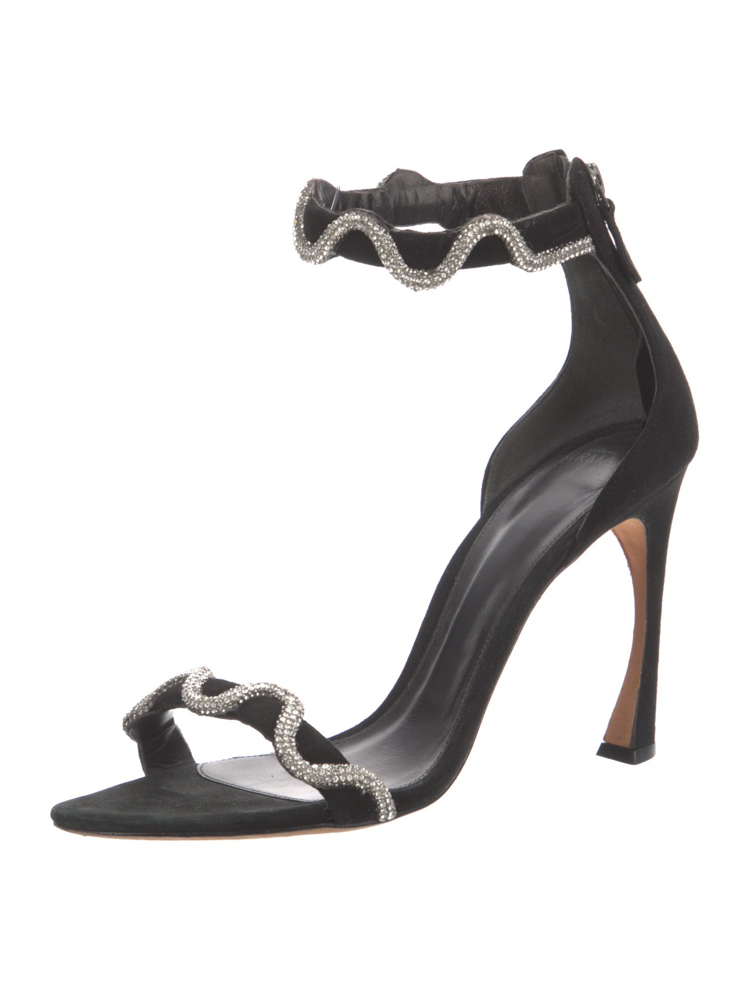 Alexandre Birman Suede Crystal Embellishments Sandals