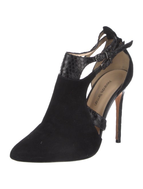 Alexandre Birman Suede Cutout Accent T-Strap Pumps
