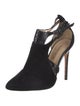 Alexandre Birman Suede Cutout Accent T-Strap Pumps