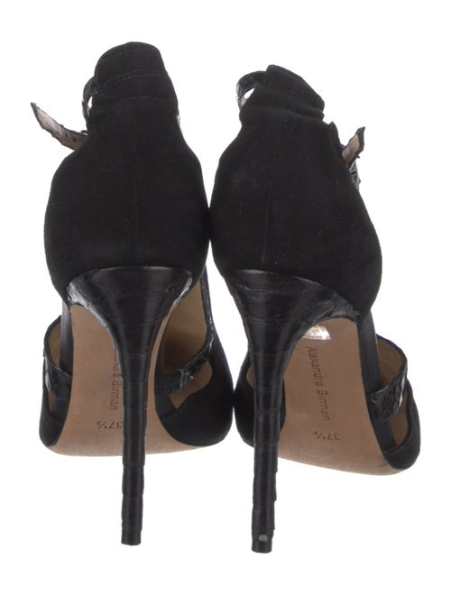 Alexandre Birman Suede Cutout Accent T-Strap Pumps