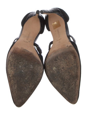 Alexandre Birman Suede Cutout Accent T-Strap Pumps