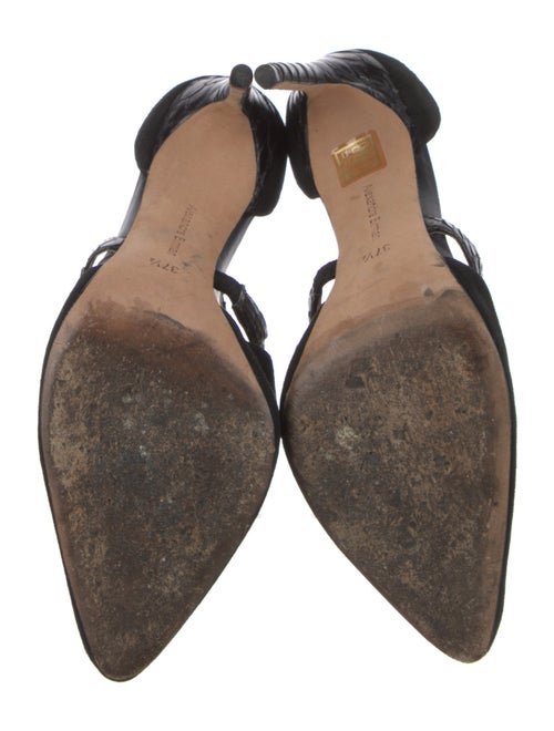 Alexandre Birman Suede Cutout Accent T-Strap Pumps