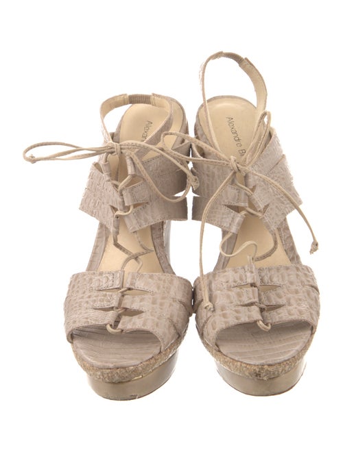 Alexandre Birman Leather Animal Print T-Strap Sandals