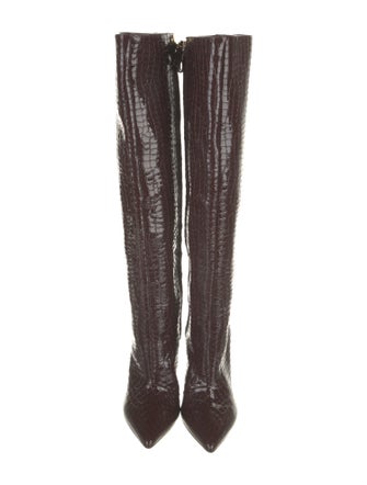 Alexandre Birman Embossed Leather Animal Print Boots